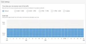 how to setup crawl control settings for bing