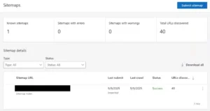 how to submit website sitemap for indexing