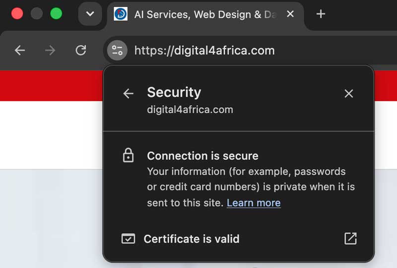 add ssl security to an ai generated website with cloudflare and digital 4 africa